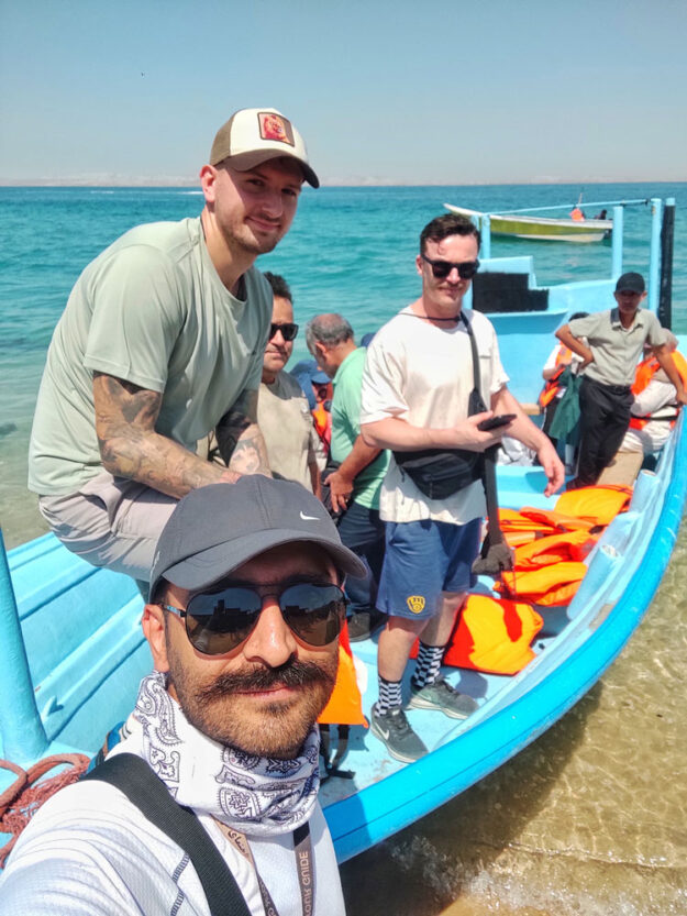 Two Polish Tourist with Alireza Damadzadeh the certified tour guide and Travel advisor in Iran