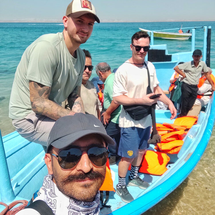 Two Polish Tourist with Alireza Damadzadeh the certified tour guide and Travel advisor in Iran