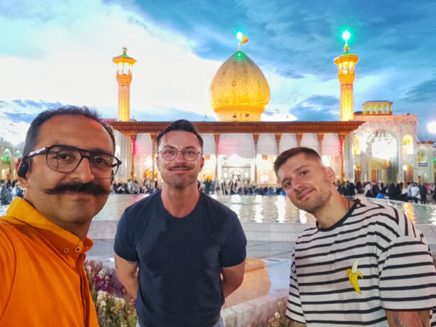 Two Polish Tourists with Alireza Damadzadeh the certified tour guide and Travel advisor in Iran
