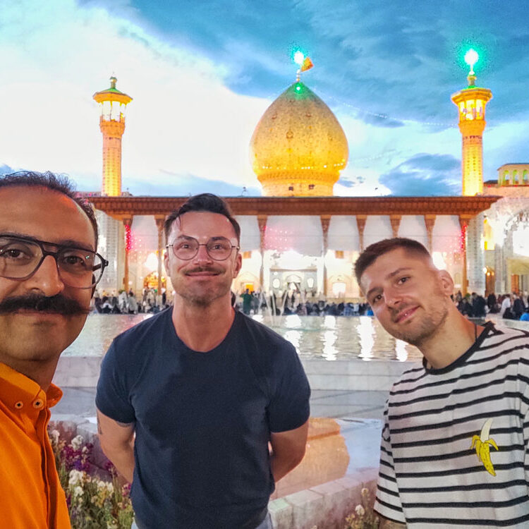 Two Polish Tourists with Alireza Damadzadeh the certified tour guide and Travel advisor in Iran
