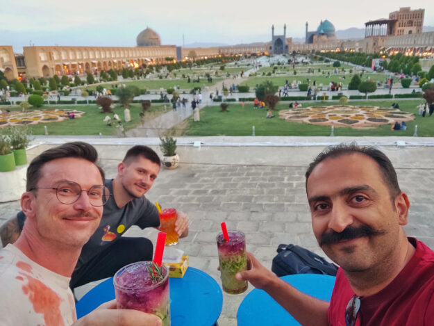 Two Polish Tourists with Alireza Damadzadeh the certified tour guide and Travel advisor in Iran