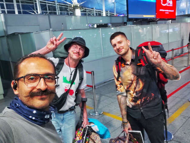 Two Polish Tourist with Alireza Damadzadeh the certified tour guide and Travel advisor in Iran