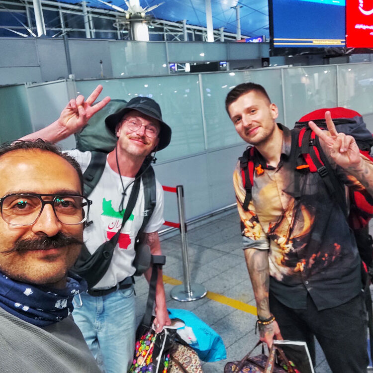 Two Polish Tourist with Alireza Damadzadeh the certified tour guide and Travel advisor in Iran