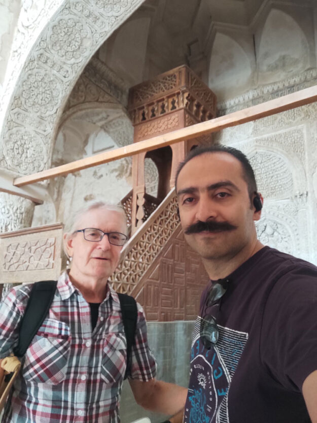 A British Tourist with Alireza Damadzadeh the certified tour guide and Travel advisor in Iran