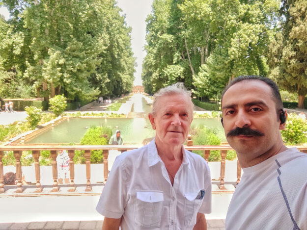 A British Tourist with Alireza Damadzadeh the certified tour guide and Travel advisor in Iran