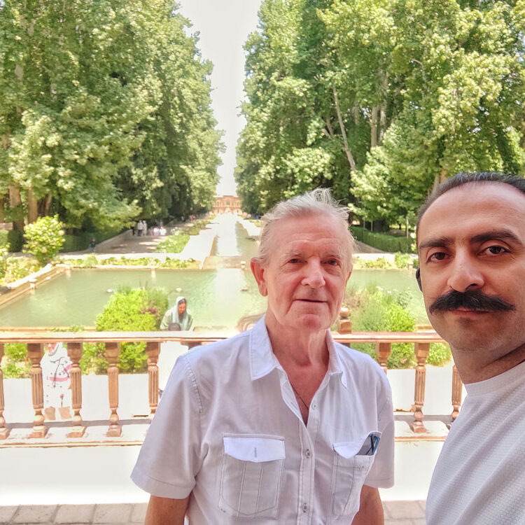A British Tourist with Alireza Damadzadeh the certified tour guide and Travel advisor in Iran
