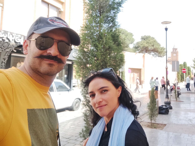 An Armenian Tourist with Alireza Damadzadeh the certified tour guide and Travel advisor in Iran-Isfahan