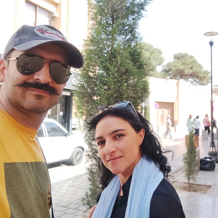 An Armenian Tourist with Alireza Damadzadeh the certified tour guide and Travel advisor in Iran-Isfahan