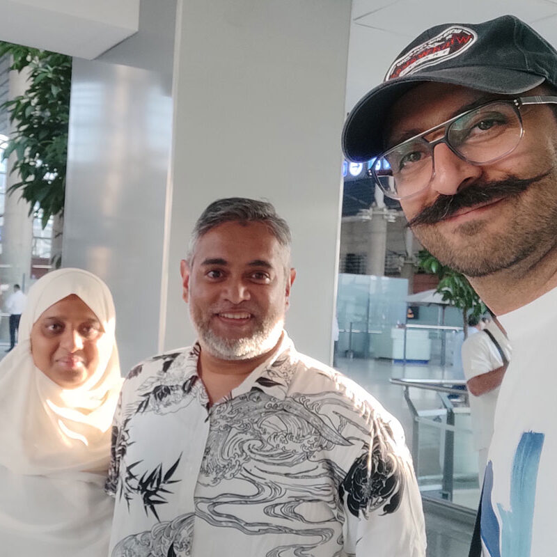 A Sri Lankan couple from Oman with Alireza Damadzadeh the certified tour guide and Travel advisor in Iran