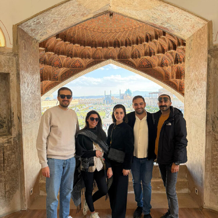Iranian couples Tourists and Travel Blogger in Isfahan with Alireza Damadzadeh the certified tourguide